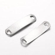 Rectangle 304 Stainless Steel Links connectors, Stainless Steel Color, 38.5x10x1mm, Hole: 4x5mm(X-STAS-I045-32)