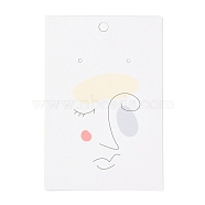 Rectangle Cardboard Earring Display Cards, for Jewlery Display, Women Pattern, 9x6x0.04cm, about 100pcs/bag(CDIS-P004-13C)