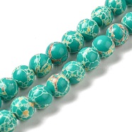 Synthetic Imperial Jasper Dyed Beads Strands, Round, Turquoise, 8mm, Hole: 1.2mm, about 47~48pcs/strand, 14.96''~15.16''(38~38.5cm)(G-P507-01A-01)