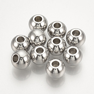 304 Stainless Steel Spacer Beads, Round, Stainless Steel Color, 3x2mm, Hole: 1.5mm(X-STAS-T021-3)