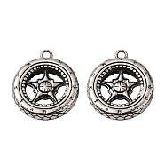 Viking 304 Stainless Steel Pendants, Tyre with Star, Antique Silver, 34x29x6.5mm, Hole: 3mm(STAS-SZ0001-53)