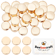 50Pcs Brass Spacer Beads, Nickel Free, Flat Round, Real 18K Gold Plated, 6x3mm, Hole: 1.2mm(KK-BBC0002-58)