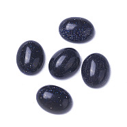 Synthetic Blue Goldstone Cabochons, Oval, 9x7x3.5~4mm(G-F605E-06C)