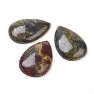 Natural Dragon Blood Stone Pendants, Drop, 47~51x32~36x8~10mm, Hole: 1.2mm(G-G769-01)