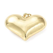 Eco-Friendly Brass Pendants, Cadmium Free & Lead Free, with Jump Ring, Heart Charm, Real 18K Gold Plated, 27x37.5x12.5mm(KK-M256-01G)