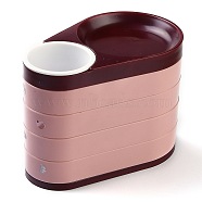 Rotatable 4-Layer Plastic Jewelry Storage Box, for Ring, Earring and Necklace, Dark Red, 15.2x9.5x11cm, Inner Diameter: 50mm and 87.5mm(AJEW-I050-01B)