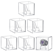 6Pcs Acrylic Commemorative Coin Display Stand, with 6Pcs Plastic Box, Clear, 3.6x2.55x3.4cm(ODIS-CA0001-16)