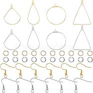 Big Wire Wrap Geometry Dangle Earring DIY Making Kit, Include 304 Stainless Steel Wire Pendants & Jump Rings & Earring Hooks, Mixed Color, 152pcs/box(DIY-UN0003-02)