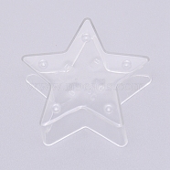 Transparent Plastic Star Candle Holder, Clear, 51x51x18mm(KY-WH0024-45)