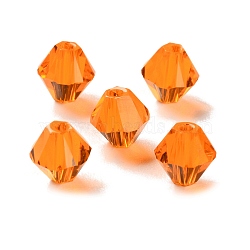 K9 Glass, Imitation Austrian Crystal Beads, Faceted, Bicone, Dark Orange, 6x6x6mm, Hole: 0.9mm(GLAA-R001-08-08)