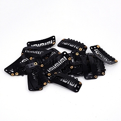 U Shape Metal Snap Clips, for Hair Extension Hairpiece, Wig Clips, Black, 32.5x16x2mm(OHAR-WH0017-04B)