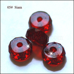 Imitation Austrian Crystal Beads, Grade AAA, Faceted, Flat Round, Dark Red, 10x5.5mm, Hole: 0.9~1mm(SWAR-F078-6x10mm-05)