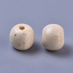 Dyed Natural Wood Beads, Round, Lead Free, Wheat, 10x9mm, Hole: 3mm(X-WOOD-Q006-10mm-04-LF)
