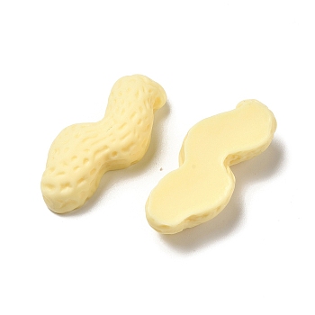 Opaque Resin Imitation Food Decoden Cabochons, Peanut, Lemon Chiffon, 35.5x14.5x10mm