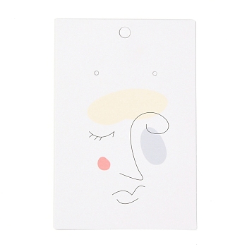 Rectangle Cardboard Earring Display Cards, for Jewlery Display, Women Pattern, 9x6x0.04cm, about 100pcs/bag