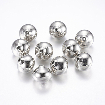 CCB Plastic Beads, Rondelle, Platinum, 20.5x20mm, Hole: 3mm