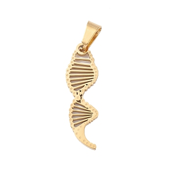 304 Stainless Steel Pendants, Chemistry DNA Charm, Golden, 29x9x1.3mm, Hole: 7x4.5mm