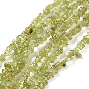 Natural Peridot Beads Strands, Grade A, Chip, 4~7mm, Hole: 1mm, about 33 inch(84cm)