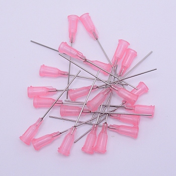 Stainless Steel Dispensing Needles, Plastic Interface, Pink, 55.5x7.5mm, Hole: 4.5mm, Pin: 0.91mm, inner diameter: 0.61mm