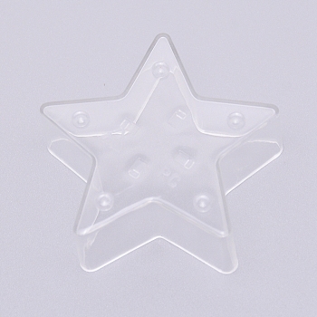 Transparent Plastic Star Candle Holder, Clear, 51x51x18mm