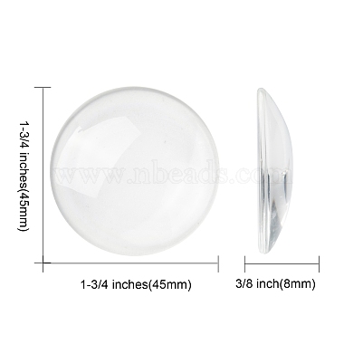 Cabochons en verre transparent(X-GGLA-R026-45mm)-2