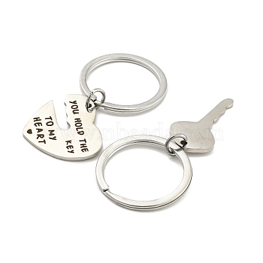 Valentine's Day Alloy Word You Hold The Key To My Heart Forever Couple Keychain(KEYC-F038-01P)-3