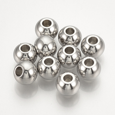 Stainless Steel Color Round 304 Stainless Steel Spacer Beads