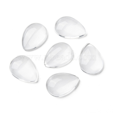 Transparent Teardrop Glass Cabochons(GGLA-R024-18x13)-4