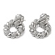 Twist Ring Clear Cubic Zirconia Stud Dangle Earrings(EJEW-G373-03P)-1