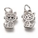Brass Micro Pave Clear Cubic Zirconia Charms(ZIRC-C020-38)-6