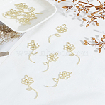 10Pcs Alloy Pendants, Cadmium Free & Lead Free, Flower, Golden, 45x16x1.2mm, Hole: 1.8mm(FIND-LP0005-30)
