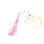 Iron Bookmarks with Polyester Tassel, Daily Supplies, Feet, Pink, 19.6cm(AJEW-WH0162-78B)
