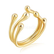 925 Sterling Silver Claw Open Cuff Ring, Hollow Chunky Ring for Women, Golden, US Size 4 1/4(15mm)(JR879B)