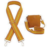 Polyester Adjustable Bohemian Style Bag Handles, Iron Swivel Clasp, Dark Goldenrod, 75~130x4.8~5cm(PURS-WH0005-71LG-03)