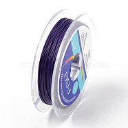 Tiger Tail Beading Wire, 7-Strand Bead Stringing Wire, Nylon Coated Stainless Steel Wire, Dark Violet, 24 Gauge, 0.5mm, about 32.8 Feet(10m)/roll(TWIR-R007-0.5mm-08)