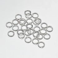 Brass Open Jump Rings, Platinum, 21 Gauge, 4x0.7mm, Inner Diameter: 2.2mm, about 11904pcs/500g(KK-E647-17P-4mm)