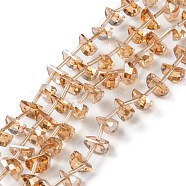 Electroplate Glass Bead Strands, Pearl Luster Plated, Faceted Watermelon Slice, Dark Orange, 11x8x7mm, Hole: 1.2mm, about 50pcs/strand, 19.69''(50cm)(EGLA-P047-01A-PL05)