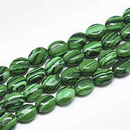 Synthetic Malachite Beads Strands, Oval, 8x6x4mm, Hole: 1mm, about 49~50pcs/strand, 14.5 inch~14.7 inch(G-S357-B17)