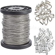 Jewelry Findings, with Tiger Tail Wire, Aluminum Slide Charms/Slider Beads and 304 Stainless Steel Wire Guardian and Protectors, Platinum & Silver Color Plated(FIND-GA0001-05B)