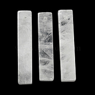 Natural Quartz Crystal Pendants, Rock Crystal Pendants, Rectangle Charms, 38~41x7.5~8x7.5~8mm, Hole: 1.5mm(G-M417-02F)