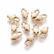 Ion Plating(IP) 304 Stainless Steel Lobster Claw Clasps, Golden, 11x5.5x3mm, Hole: 1mm(STAS-G201-06A-G)