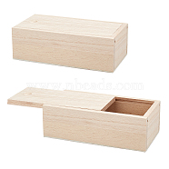 Unfinished Natural Candlenut Card Keeper Box, for Arts, Crafts and Home Decor, Rectangle, BurlyWood, 14.4x7.35x4.65cm, Inner Size: 13.1x5.95cm(CON-WH0074-91A)