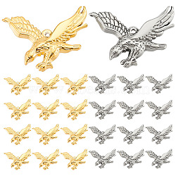 12Pcs 2 Colors 304 Stainless Steel Pendants, Eagle Charms, Golden & Stainless Steel Color, 27x33x4mm, Hole: 1.5mm, 6pcs/color(STAS-AR0001-88)