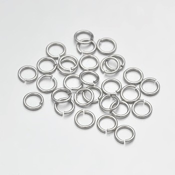 Brass Open Jump Rings, Platinum, 21 Gauge, 4x0.7mm, Inner Diameter: 2.2mm, about 11904pcs/500g