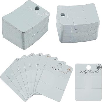 Plastic Hair Clip Display Cards, Rectangle, Gray, 5.6x4.2x0.02cm