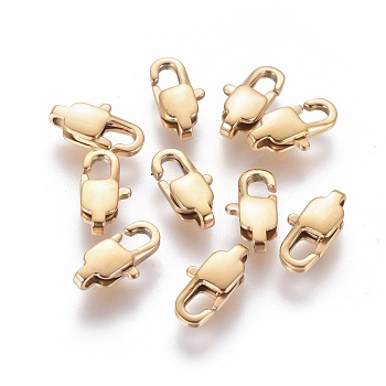 Ion Plating(IP) 304 Stainless Steel Lobster Claw Clasps, Golden, 11x5.5x3mm, Hole: 1mm
