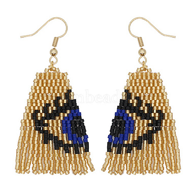 Blue Evil Eye Seed Beads Earrings