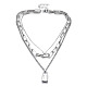 Zinc Alloy 3 Layered Necklaces(NJEW-N047-004-RS)-1