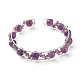 Natural & Synthetic Mixed Gemstone Beads Reiki Healing Cuff Bangles Set for Girl Women(X1-BJEW-TA00023)-3