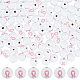 Printed Breast Cancer Awareness Pink Ribbon Pattern Wood Beads for Valentine's Day(WOOD-WH0033-01)-1